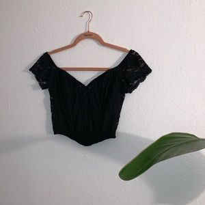 Vintage Black Lace Corset Top